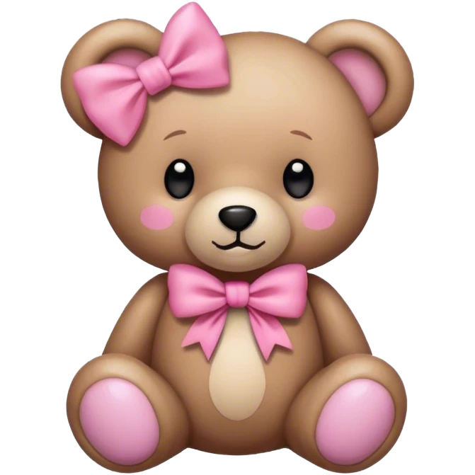 Teddy pink bow  emoji