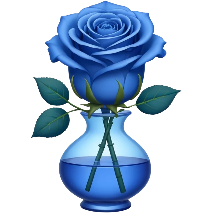 Blue rose in a vase emoji