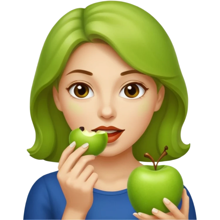 woman is eating emoji