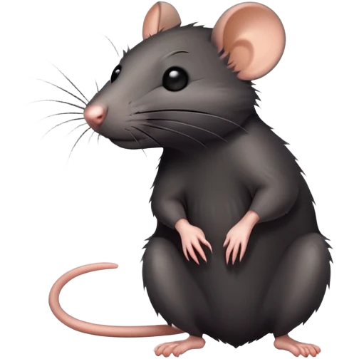 Black rat Feeling hot emoji