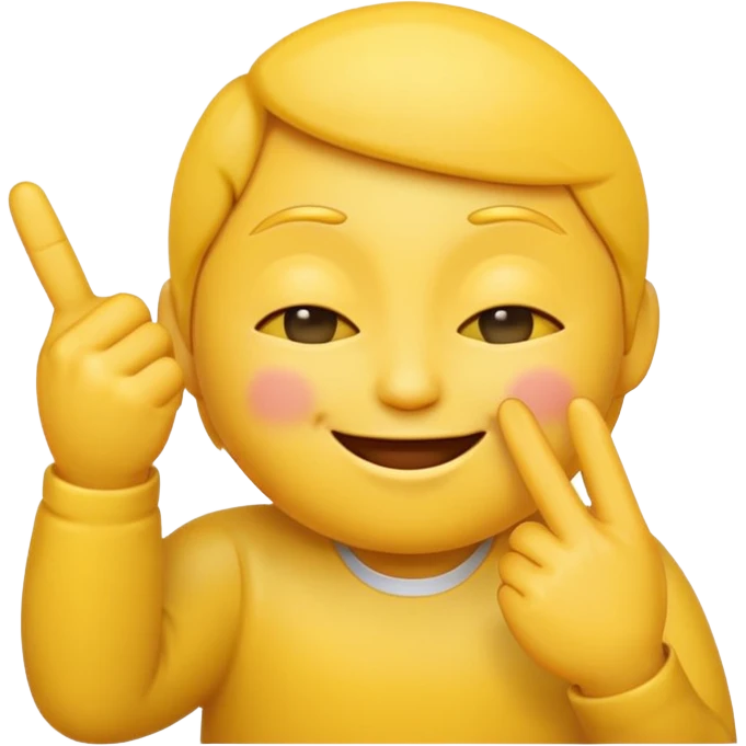 An emoji with eyes closed and smiling and pulling the middle finger emoji