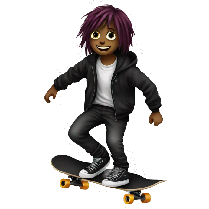 Emo kid skateboarding emoji