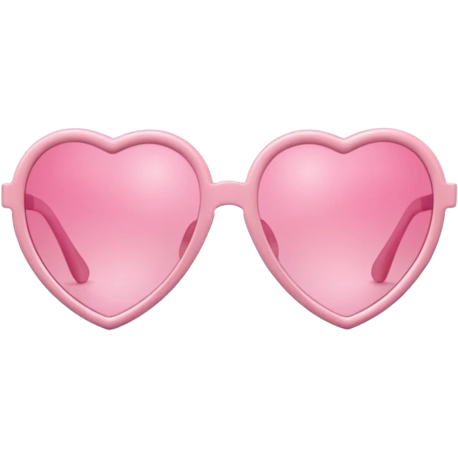  pink pair of pink heart-shaped sunglasses, shiny plastic frame, playful and cute style, soft reflections, isolated on transparent background" emoji