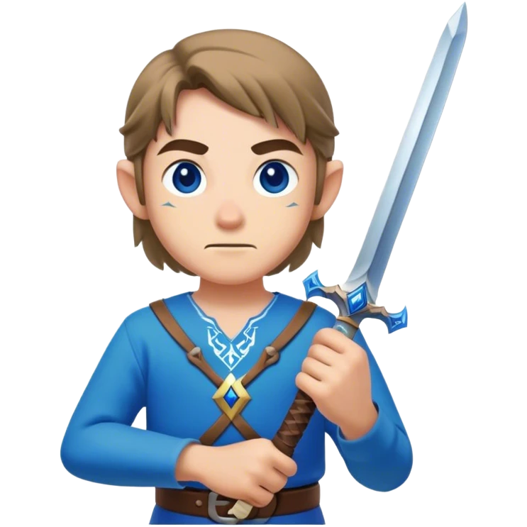 villager, blue theme, with zelda sword emoji