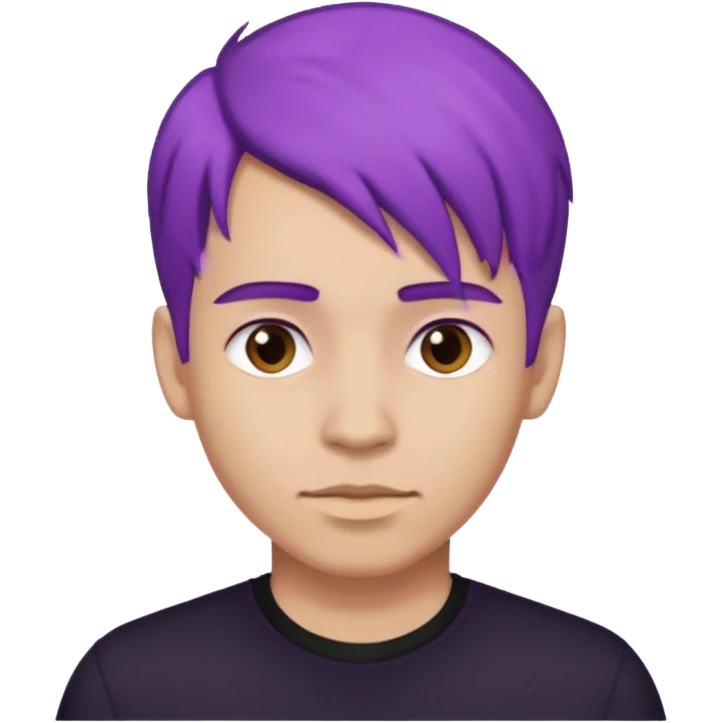 man with purple hair and black shirt emoji