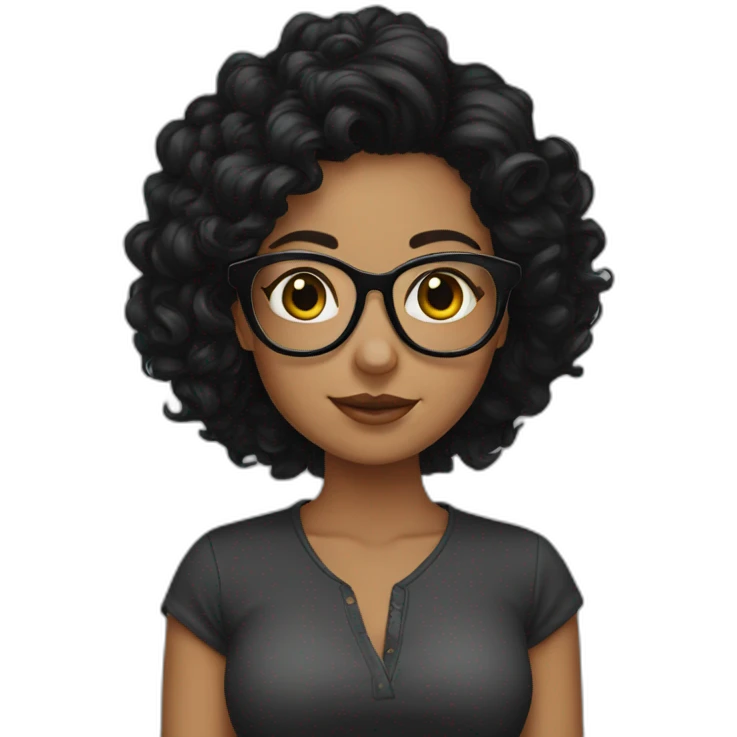 Girl-blackhair-rasé-glasses emoji