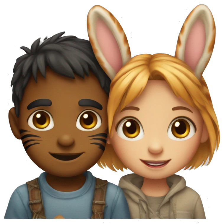 bunny girl and tiger boy emoji