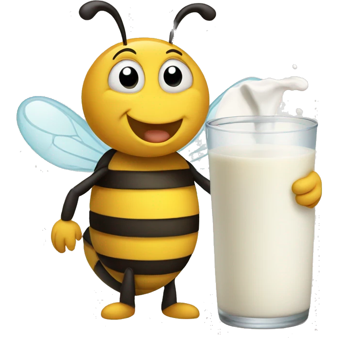 bee holding milk emoji
