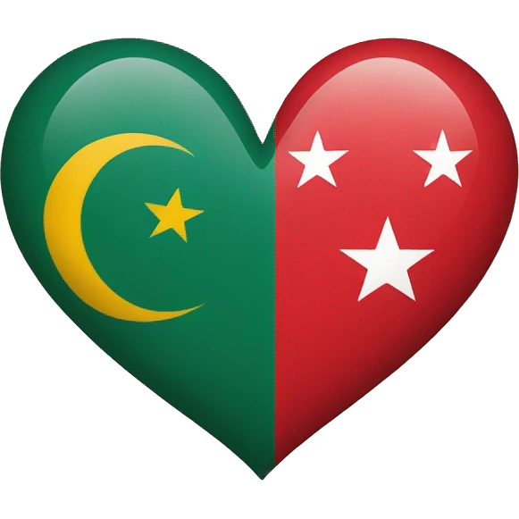 potugal and türkiye flag in heart emoji