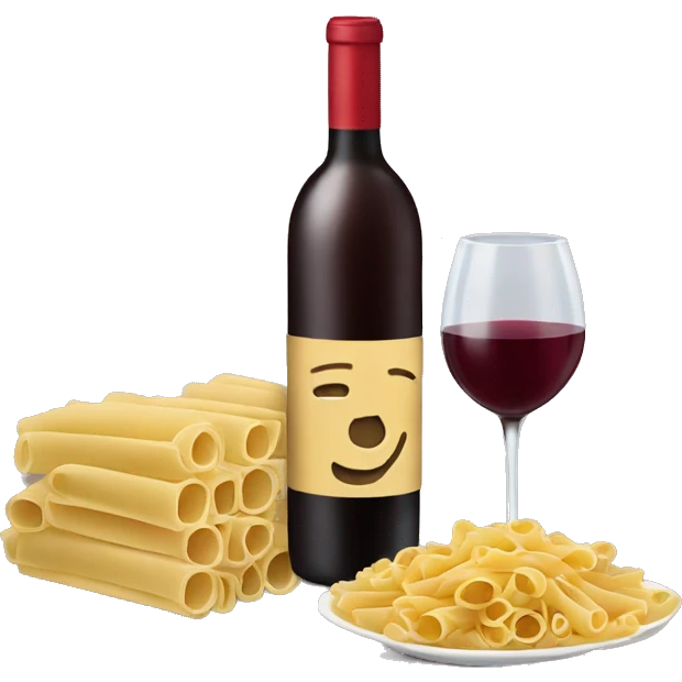 Wine and pasta emoji