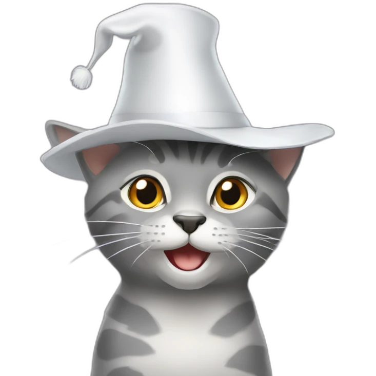 gray-cat-with-white-blaze-and-party-hat emoji