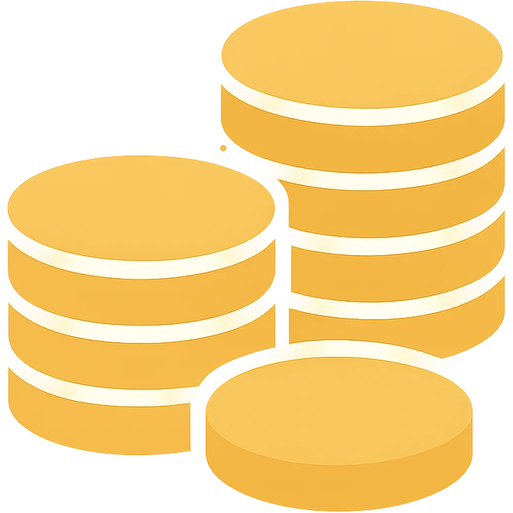 a stack of coins, flat color icon style emoji