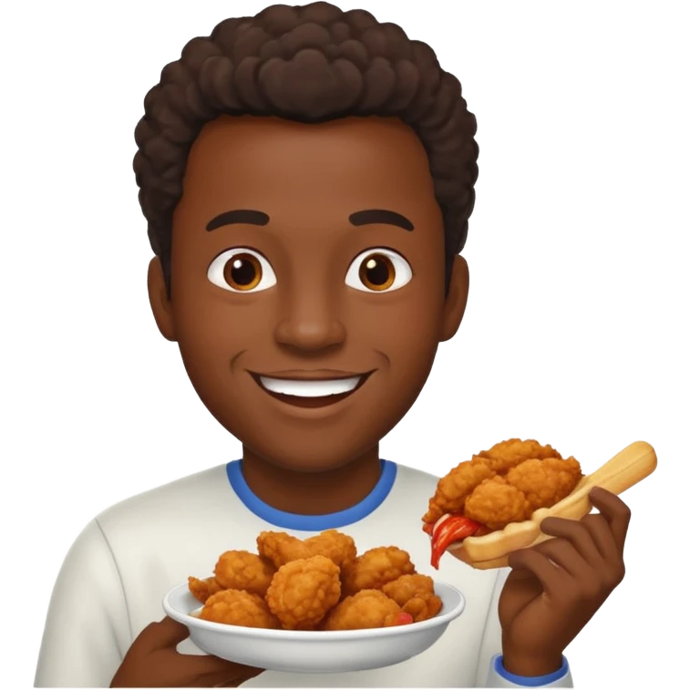 Black guy eating fried chicken emoji