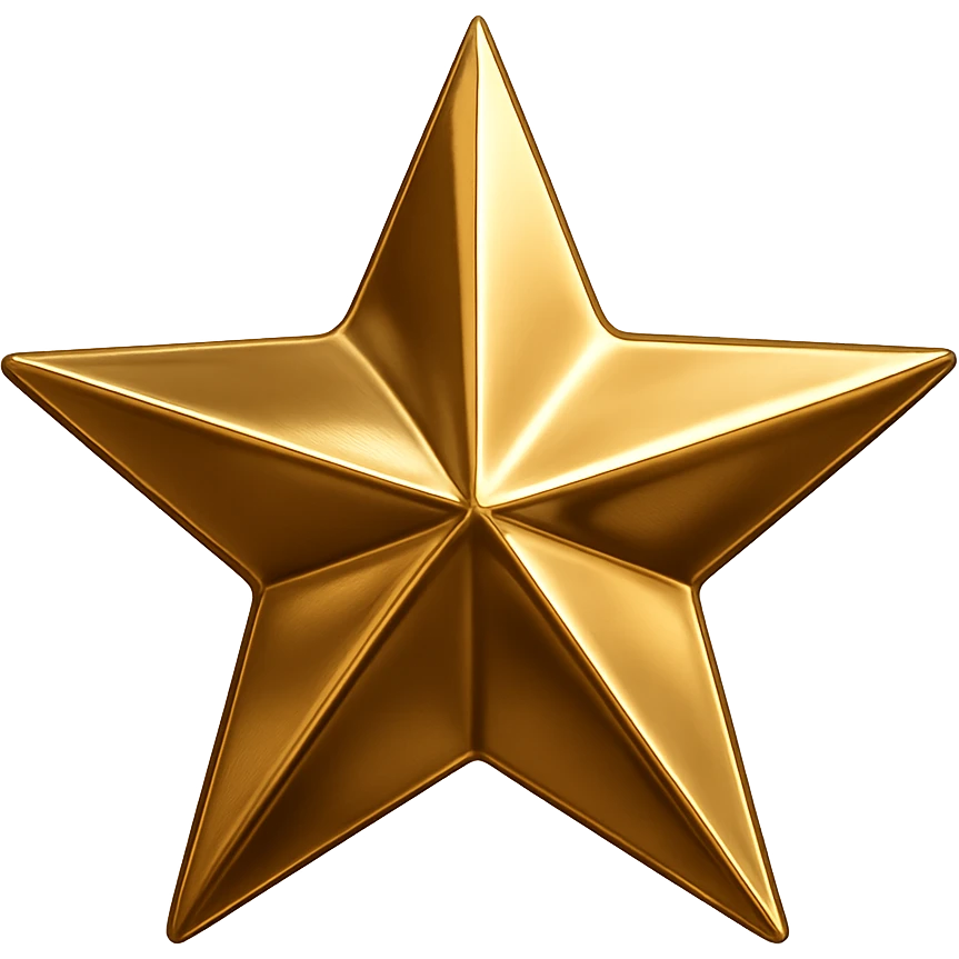 star with a metallic gold finish emoji