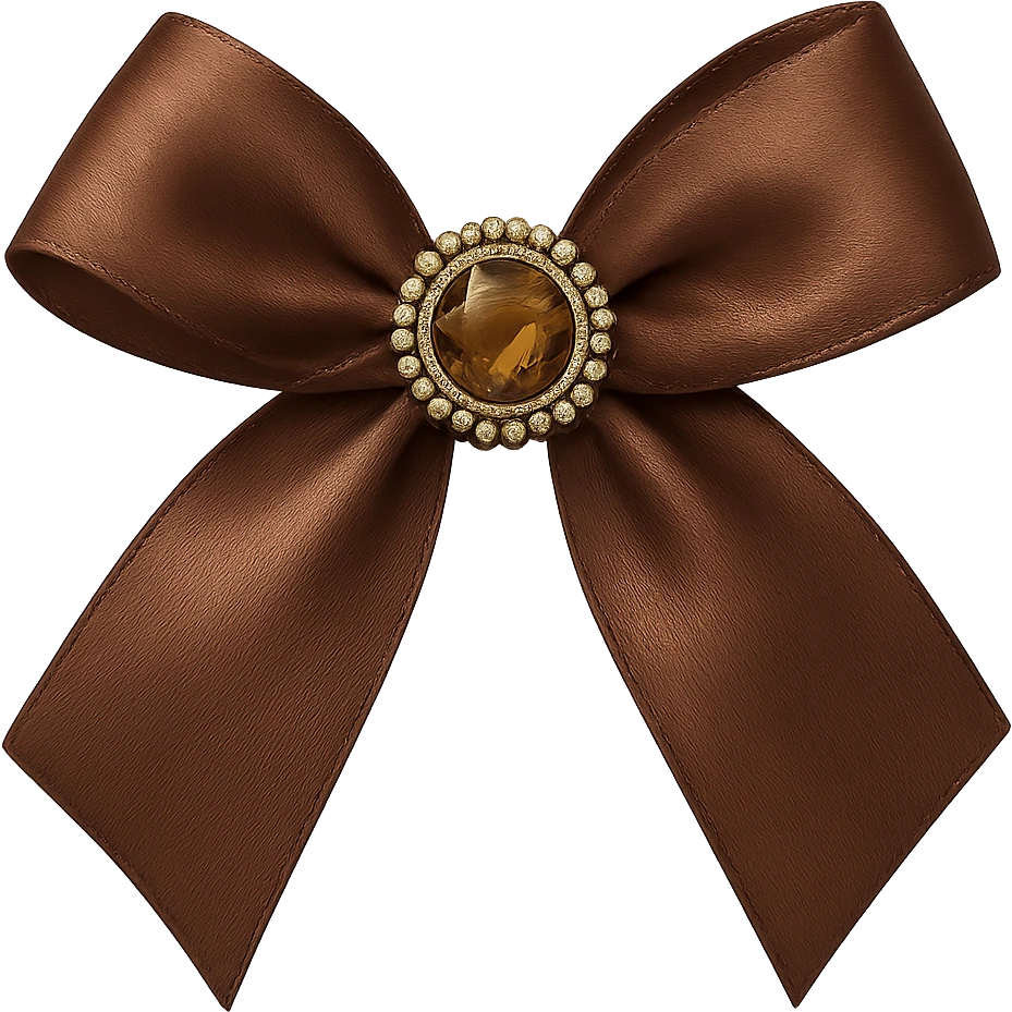 brown bow with ornament, remove background emoji