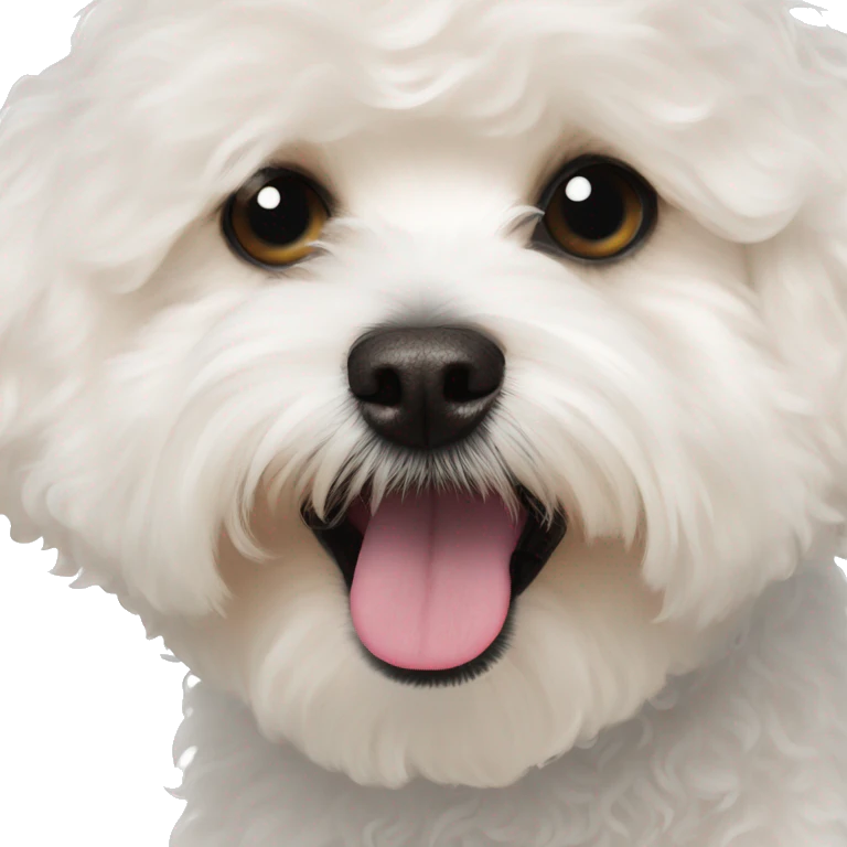 White curly maltipoo bigger hair emoji