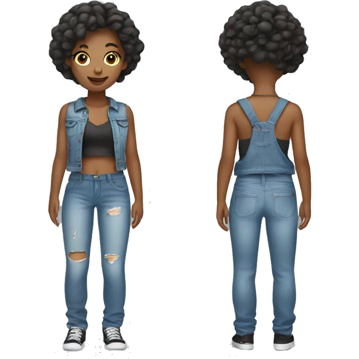 Girl in streat wear  emoji