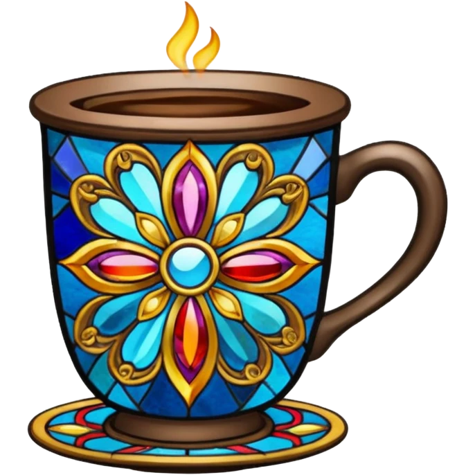 Stained glass coffee emoji