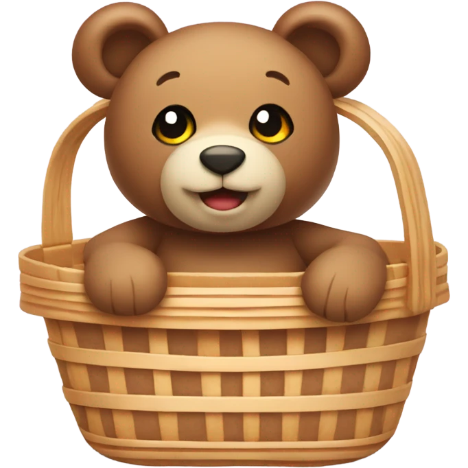 Teddy bear in picnic basket  emoji