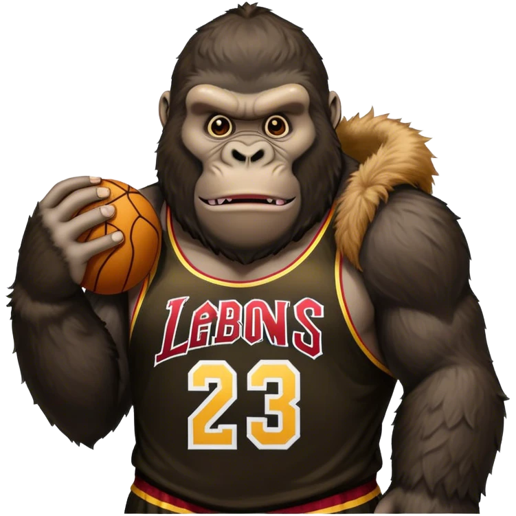 king kong wearing lebron jersey LB23 emoji
