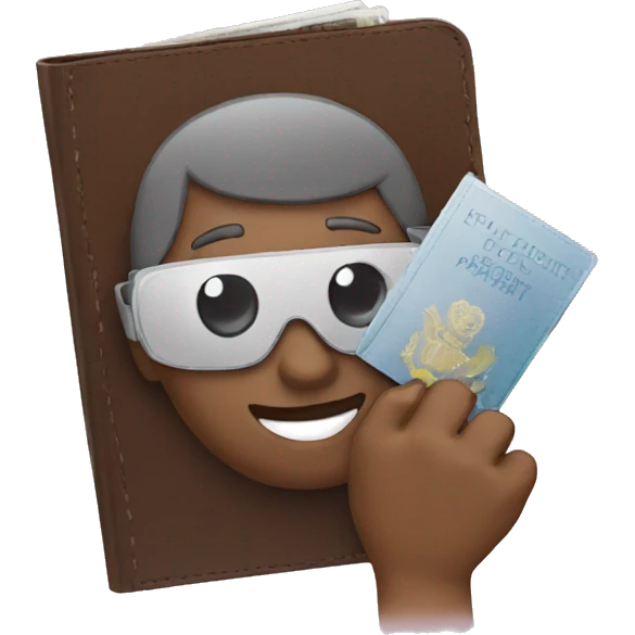 Person holding passport emoji