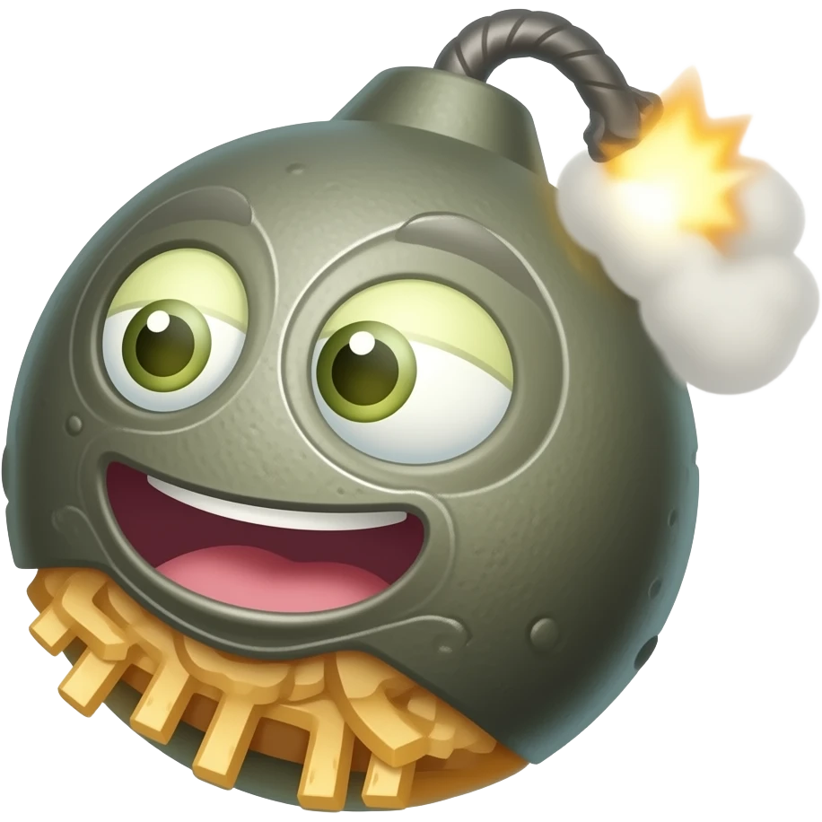 Poutine qui lance une bombe emoji