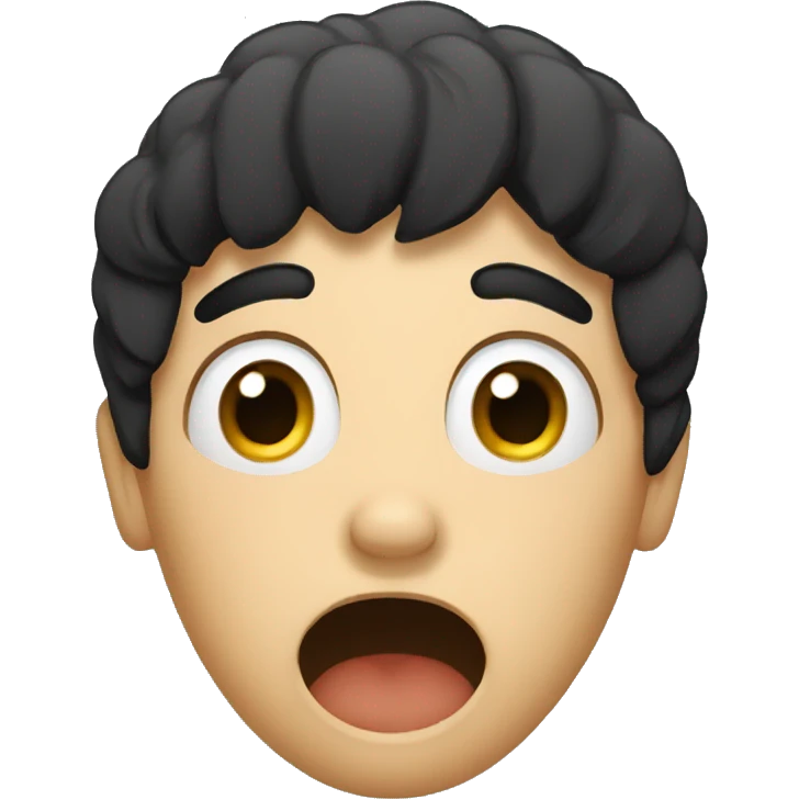 shocked head with hands & black hair emoji