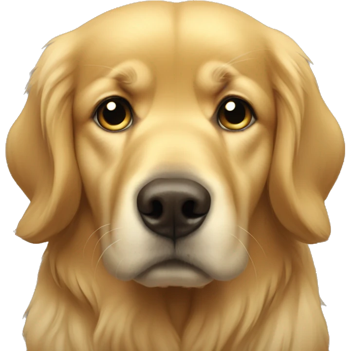 sad golden retriever looking down emoji