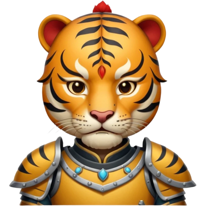 Ancient Chinese tiger warrior with traditional armor emoji