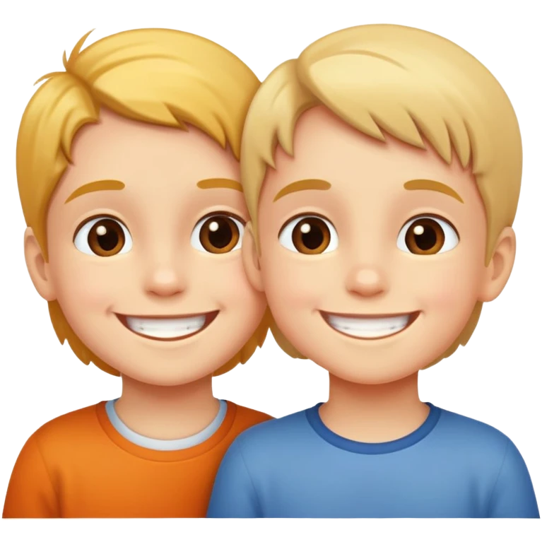 two children smiling at each other, happy and kind emoji