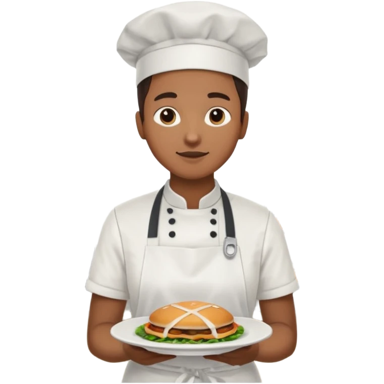 hazme una persona atendiendo una cafeteria universitaria sirviendo comida emoji