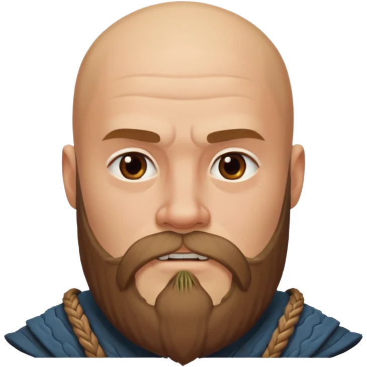 bearded Vikings with bald  with out crown emoji