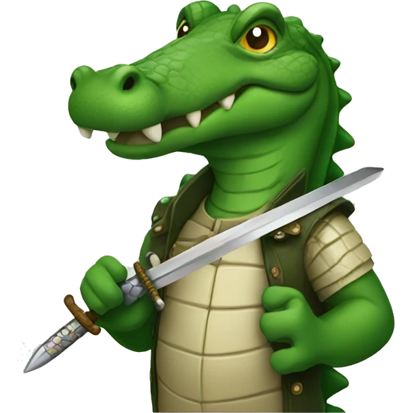 alligator with a sword emoji