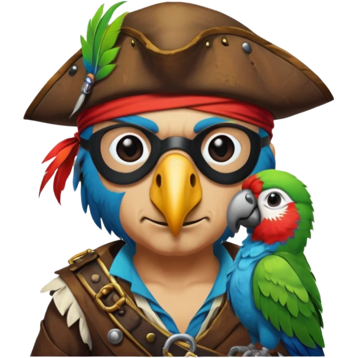 pirate and parrot emoji