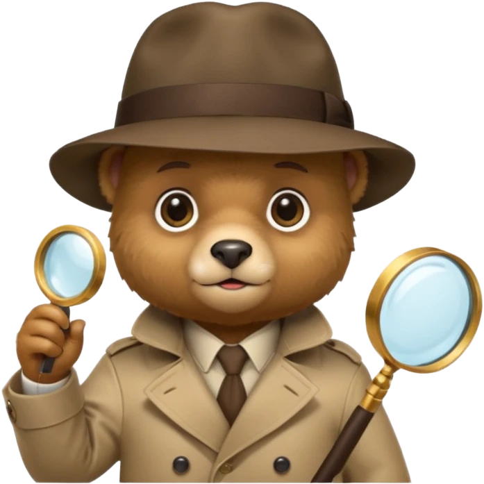 bear baby detective emoji
