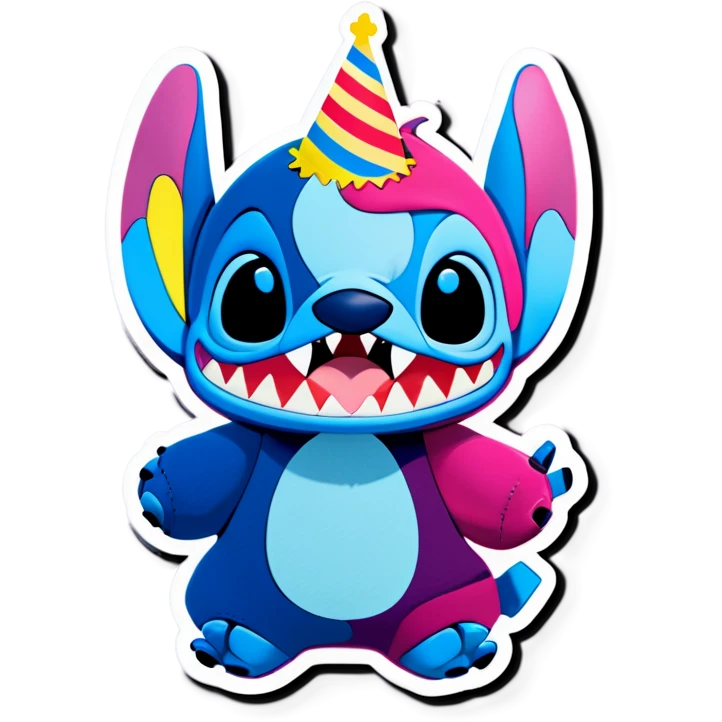 Stitch happy birthday emoji