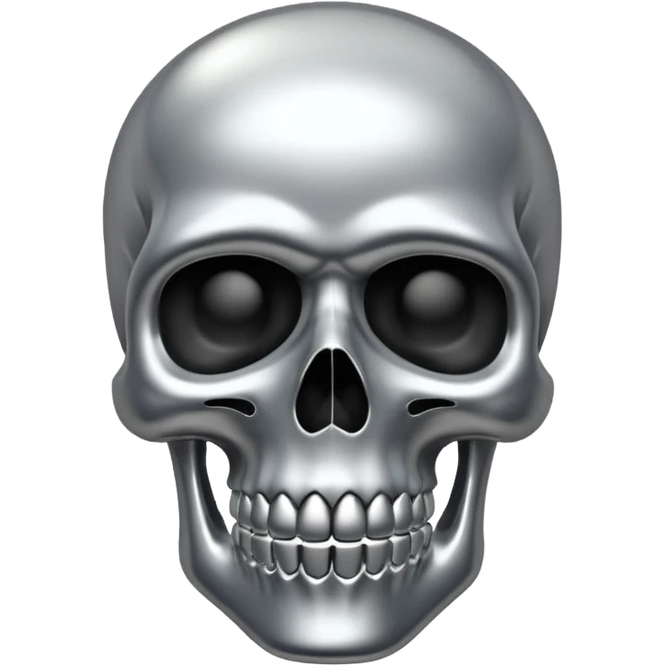 silver chrome scull emoji