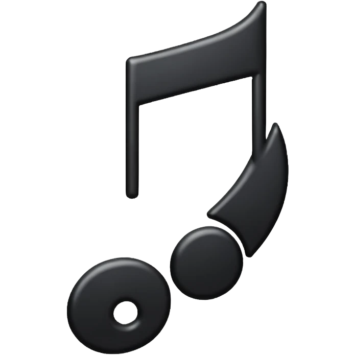 black simple music note re emoji