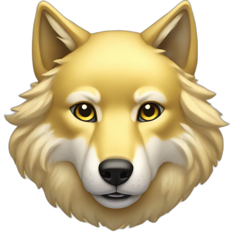 Gold wolf emoji