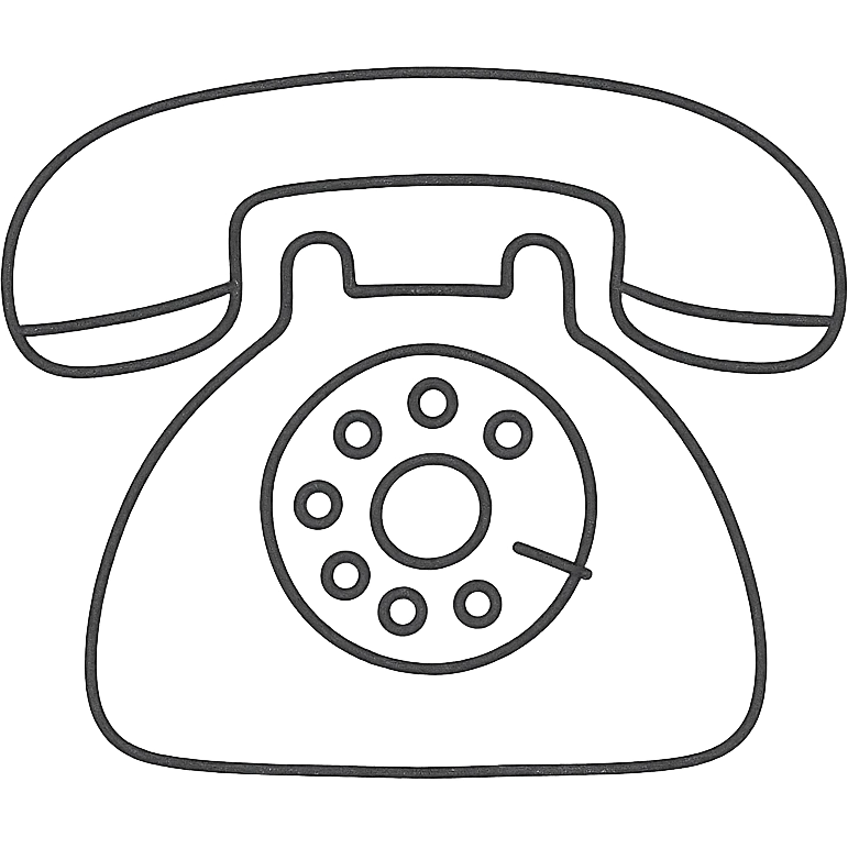 hand drawn outlined telephone icon emoji