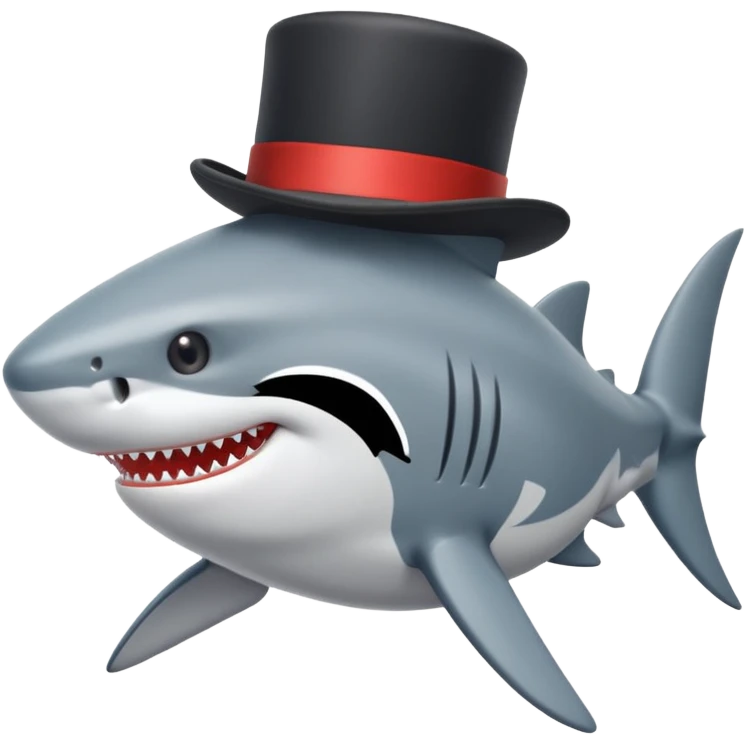 Shark with a top hat emoji