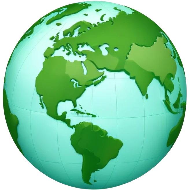 Earth globe with green continents forming a highly stylized, artistic version of the number 812, with exaggerated curves and shapes, iOS emoji style emoji