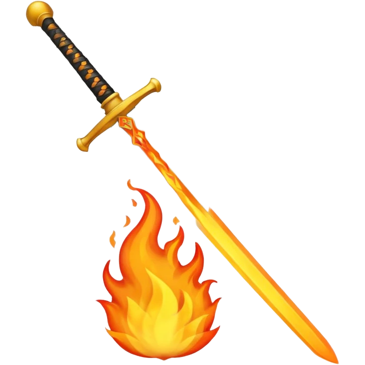 sword on fire emoji style emoji