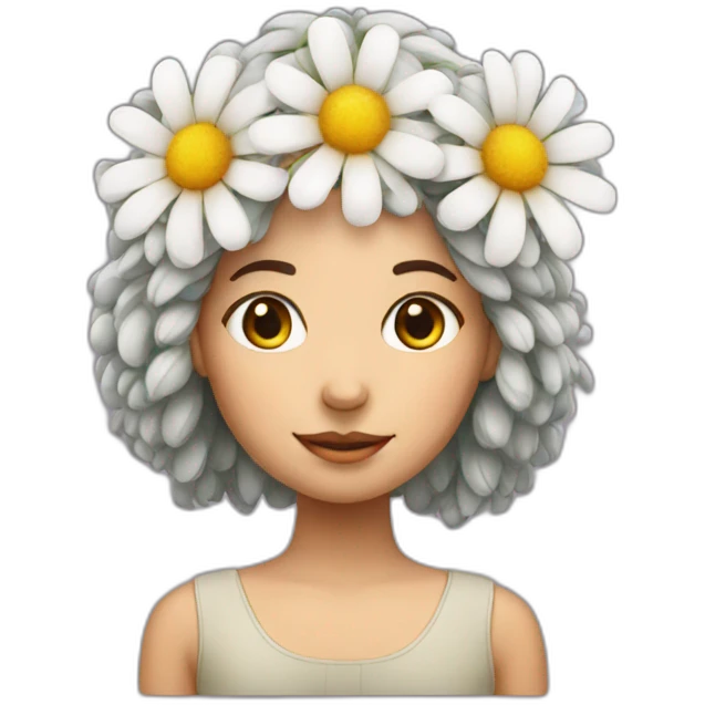 girl with flower head emoji