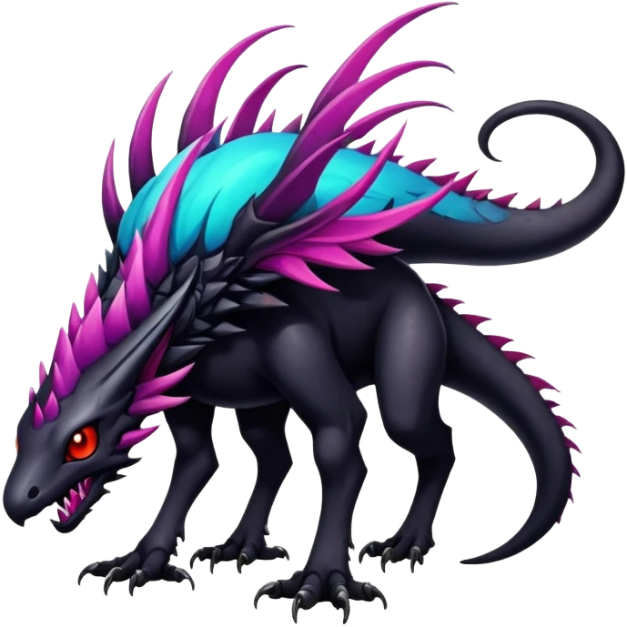 Gothic badass cool complex exotic colorful aesthetic-scenery-vernid-Fakémon-creature (full body) emoji