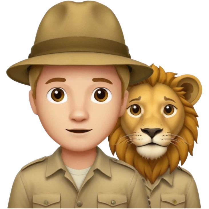 A man wanting to buy a lion. emoji