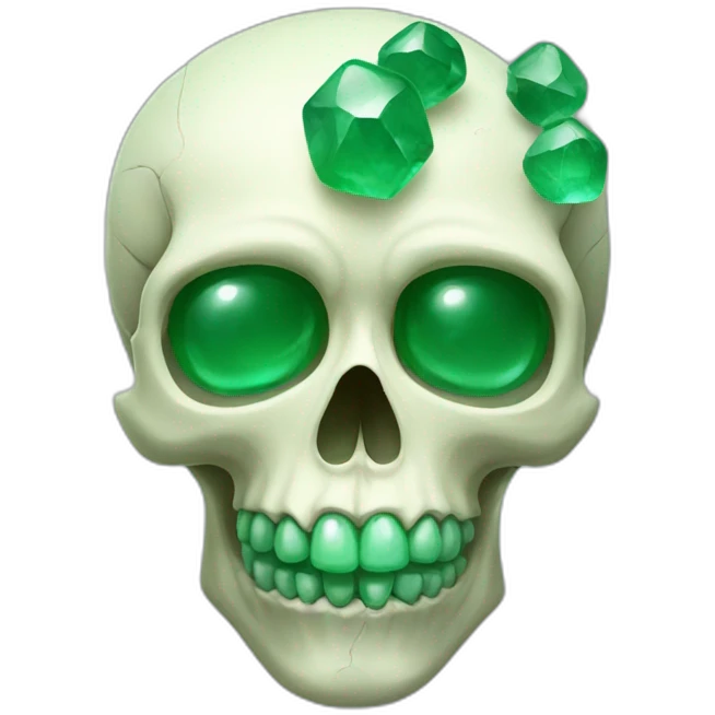 skull with jade stones emoji