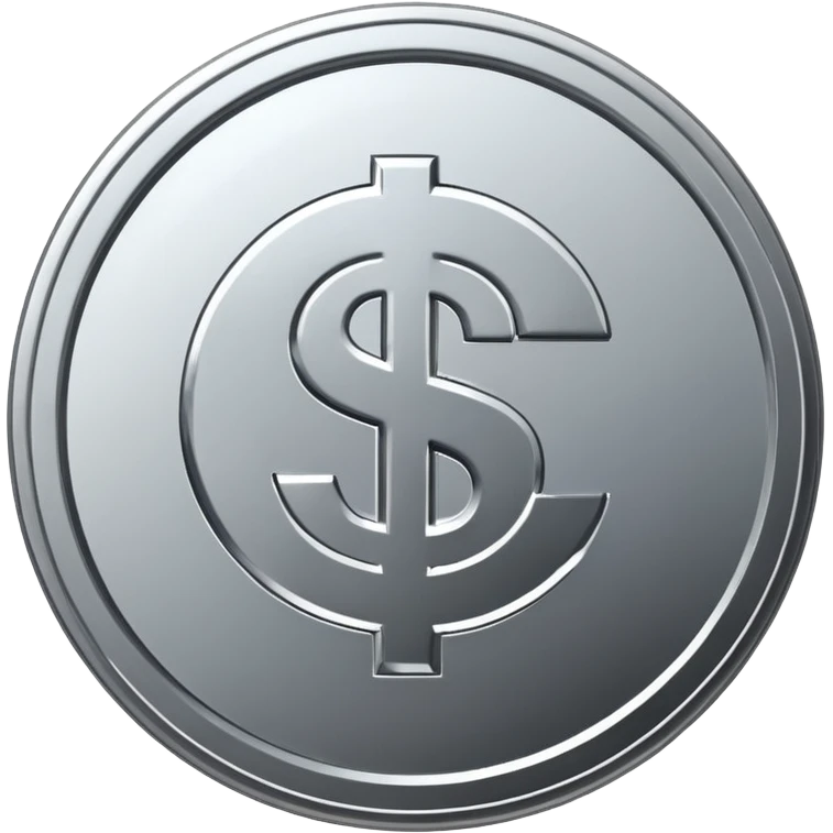 Coin , silver, Dollar sign emoji