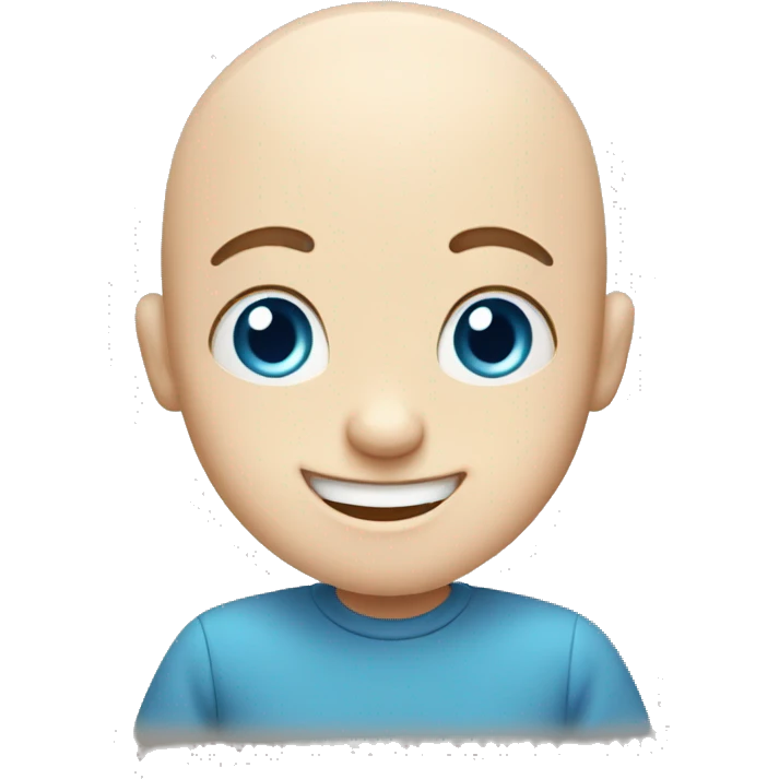 happy bald boy blue-eyed giving thumbs-up emoji