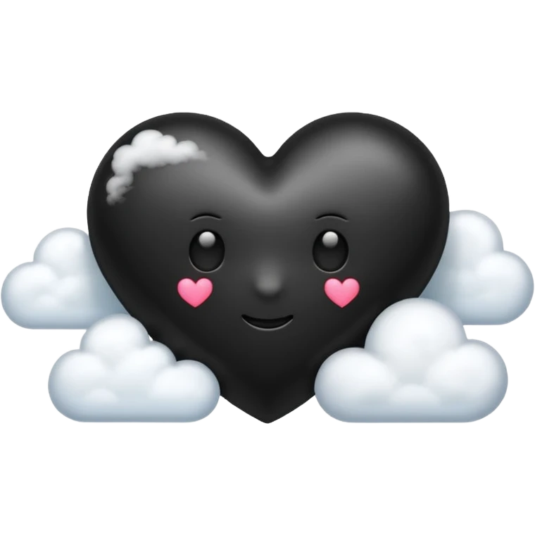 black heart with a cloud emoji